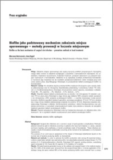 Biofilm as the basic mechanism of surgical site infection - prevention methods in local treatment