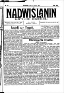 Nadwiślanin. Gazeta Ziemi Chełmińskiej, 1925.02.18 R. 7 nr 14