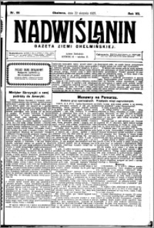 Nadwiślanin. Gazeta Ziemi Chełmińskiej, 1925.08.22 R. 7 nr 66