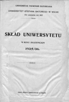 Skład Uniwersytetu w roku akademickim 1935-1936