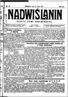 Nadwiślanin. Gazeta Ziemi Chełmińskiej, 1927.02.26 R. 9 nr 16