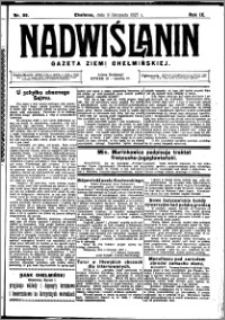 Nadwiślanin. Gazeta Ziemi Chełmińskiej, 1927.11.09 R. 9 nr 89