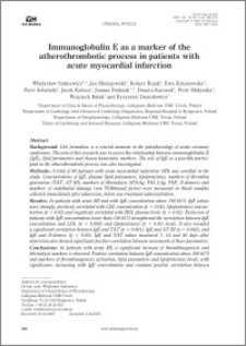 Immunoglobulin E as a marker of the atherothrombotic process in patients with acute myocardial infraction