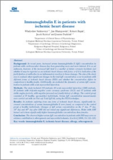 Immunoglobulin E in patients with ischematic heart disease