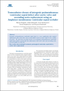 Transcatheter closure of iatrogenic perimembranous ventricular septal defect after aortic valve and Amplatzer membranous ventricular septal occluder