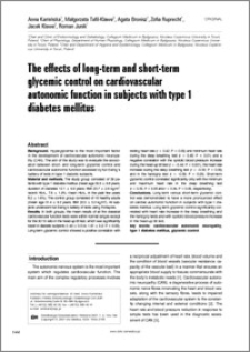 The effects of long-term and short-term glycemic control on cardiovascular autonomic function in subjects with type 1 diabets mellitus