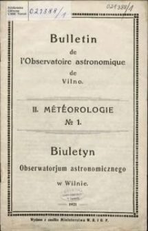 Sprawozdanie z działalności stacji meteorologicznej w Wilnie