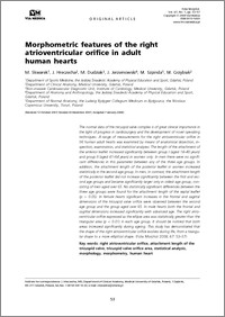 Morphometric features of the right atrioventricular orifice in adult human hearts