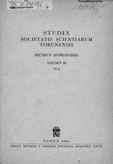 Studia Societatis Scientiarum Torunensis. Sectio F, Astronomia Vol. 3 nr 6 (1964)