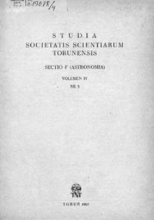 Studia Societatis Scientiarum Torunensis. Sectio F, Astronomia Vol. 4 nr 3 (1967)