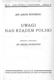 Considérations sur le gouvernement de Pologne