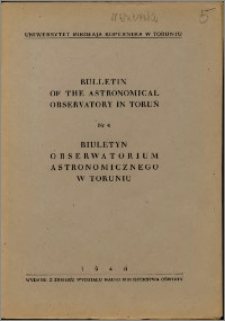 Bulletin of the Astronomical Observatory in Toruń, nr 4