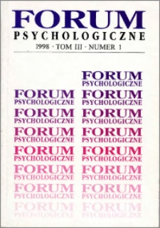 Forum Psychologiczne 1998 T.3 nr 1