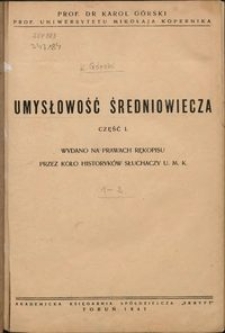 Umysłowość średniowiecza Cz. 1 i 2