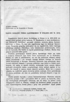 Zarys dziejów pisma łacińskiego w Polsce (od w. XVI)