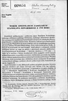 Wokół Epistolarum familiarum Stanisława Konarskiego z 1733 roku