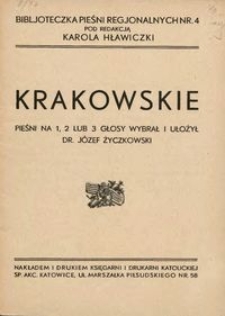 Krakowskie : pieśni na 1, 2 lub 3 głosy