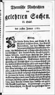 Thornische Nachrichten von Gelehrten Sachen, 1762.01.30 nr 2