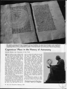 Copernicus' place in the history of astronomy