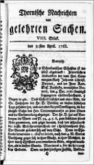 Thornische Nachrichten von Gelehrten Sachen, 1762.04.30 nr 8