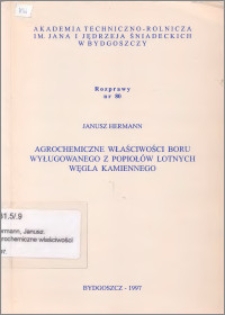 Agrochemiczne właściwości boru wyługowanego z popiołów lotnych węgla kamiennego