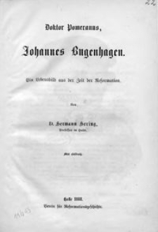 Doktor Pomeranus, Johannes Bugenhagen : ein Lebensbild aus der Zeit der Reformation