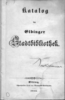 Katalog der Elbinger Stadtbibliothek