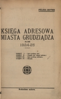 Księga Adresowa miasta Grudziądza na rok 1924-25