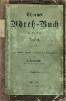 Thorner Adress-Buch für das Jahr 1876