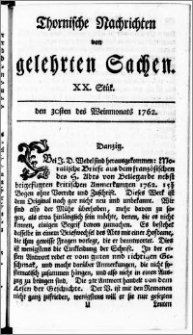 Thornische Nachrichten von Gelehrten Sachen, 1762.10.30 nr 20