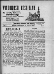 Wiadomości Kościelne : (gazeta kościelna) : dla parafij dekanatu chełmżyńskiego 1929, R. 1, nr 11