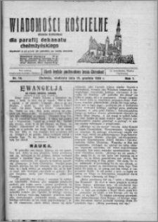 Wiadomości Kościelne : (gazeta kościelna) : dla parafij dekanatu chełmżyńskiego 1929, R. 1, nr 14