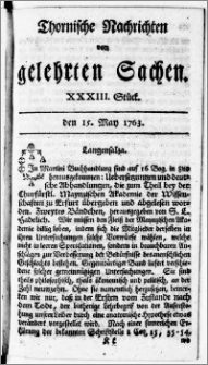 Thornische Nachrichten von Gelehrten Sachen, 1763.05.15 nr 33