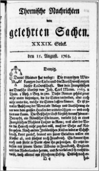 Thornische Nachrichten von Gelehrten Sachen, 1763.08.15 nr 39