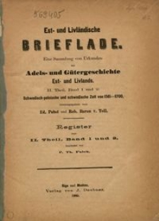 Est- und livländische Brieflade. Tl. 3, Chronologie der Ordensmeister über Livland, der Erzbischöfe von Riga und der Bischöfe von Leal, Oesel-Wiek, Reval und Dorpat