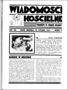 Wiadomości Kościelne : przy kościele N. Marji Panny 1936-1937, R. 8, nr 7