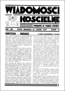 Wiadomości Kościelne : przy kościele N. Marji Panny 1936-1937, R. 8, nr 13