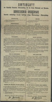 Amtsblatt der Kaiserich Deutschen Zivilverwaltung für die Kreise Wloclawek und Nieszawa = Doniesienia Urzędowe Cesarsko-niemieckiego Zarządu Cywilnego okręgu Włocławskiego i Nieszawskiego