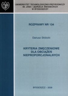 Kryteria zmęczeniowe dla obciążeń nieproporcjonalnych