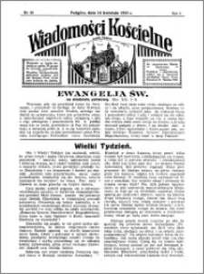 Wiadomości Kościelne : przy kościele w Podgórzu 1934-1935, R. 6, nr 20