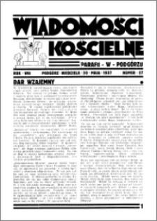 Wiadomości Kościelne : przy kościele w Podgórzu 1936-1937, R. 8, nr 27