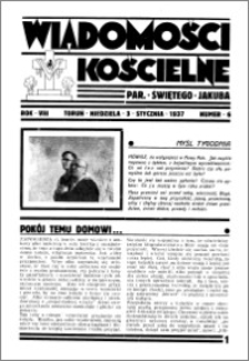 Wiadomości Kościelne : przy kościele św. Jakóba 1936-1937, R. 8, nr 6