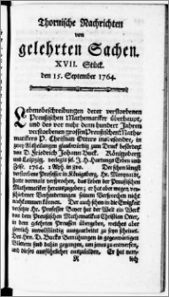 Thornische Nachrichten von Gelehrten Sachen, 1764.09.15 nr 17