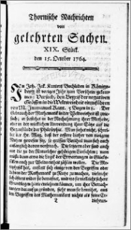Thornische Nachrichten von Gelehrten Sachen, 1764.10.15 nr 19