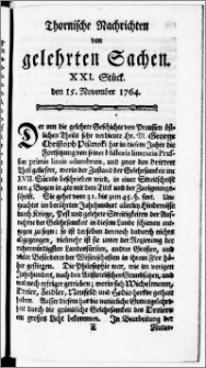 Thornische Nachrichten von Gelehrten Sachen, 1764.11.15 nr 21