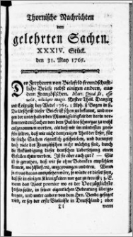 Thornische Nachrichten von Gelehrten Sachen, 1765.05.31 nr 34