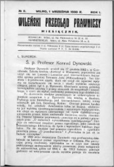 Wileński Przegląd Prawniczy 1930, R. 1 nr 8
