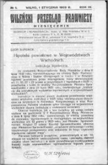 Wileński Przegląd Prawniczy 1933, R. 4 nr 1