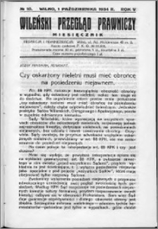 Wileński Przegląd Prawniczy 1934, R. 5 nr 10
