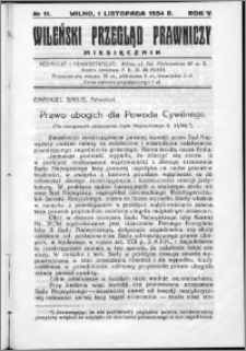 Wileński Przegląd Prawniczy 1934, R. 5 nr 11